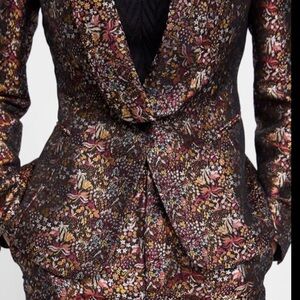 Zara metallic jacquard tuxedo blazer